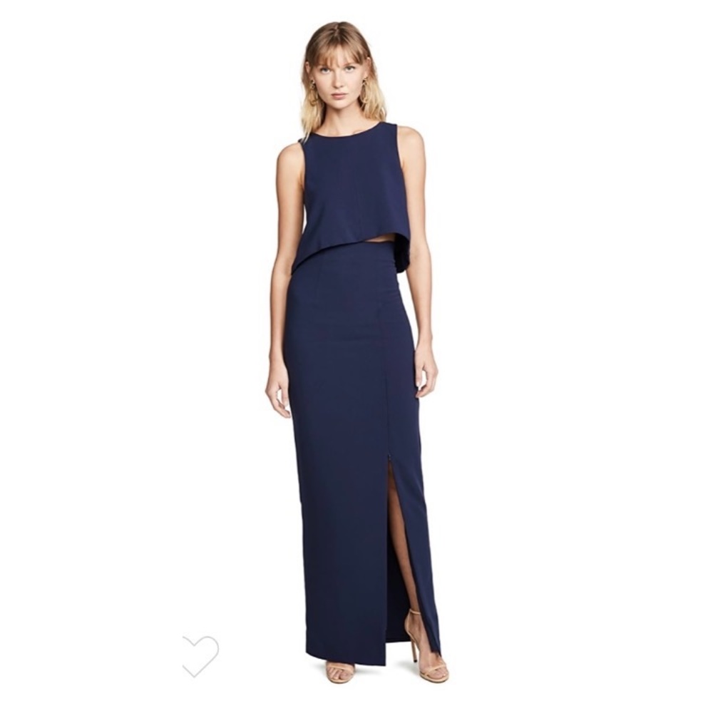 Black Halo Kacie 2 Piece Maxi Dress - Size 2 - “Pacific Blue” aka Navy Blue